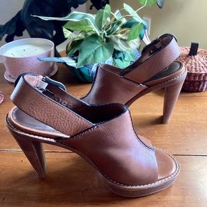 Cole Haan leather slingback  open toe clog  size 6 - 4 inch heel